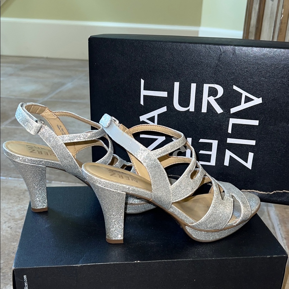 Naturalizer Glittering Silver Heels